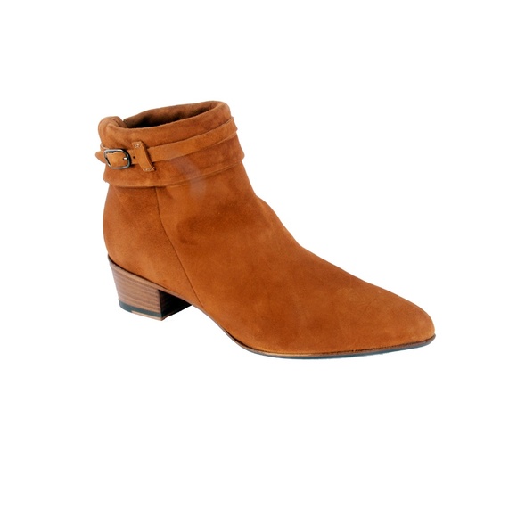 Ink ankle Ankle boots in brown suede with buckle a - Picture 2 of 8